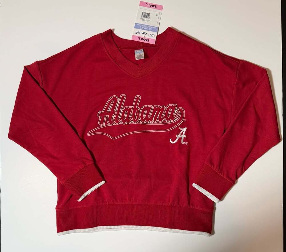 Liv Casual Womens Alabama Crimson Tide NCAA Long Sleeve Pullover Sweatshirt Smal